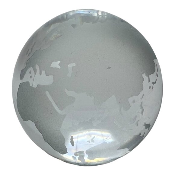 MO Society Cert Accountants St Louis Glass Globe Paperweight World Map Design - Picture 3 of 8
